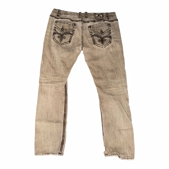 Rock Revival Garrett Men's Straight-Leg Brown Jeans - Picture 3 of 5